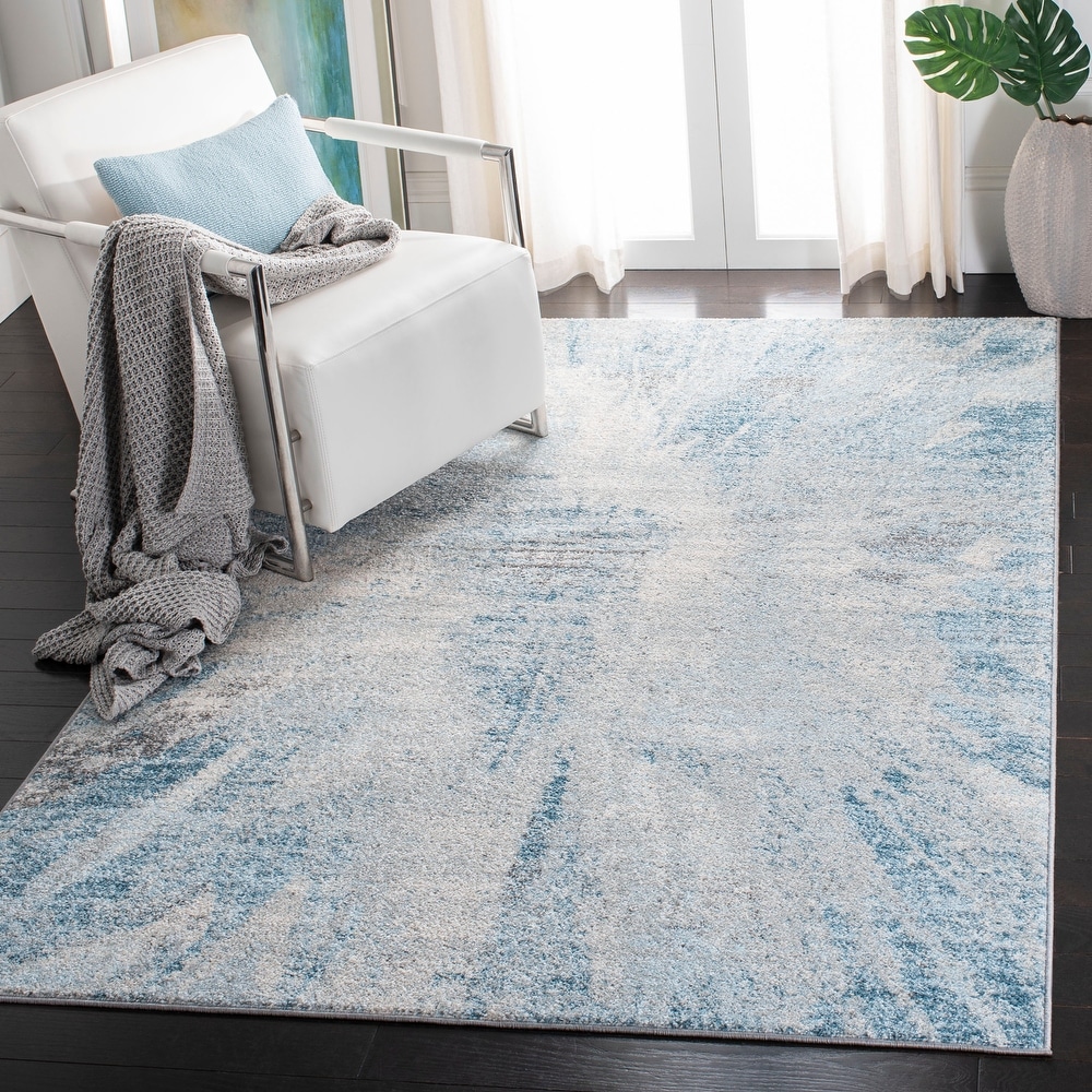 Ivory 5'5 x 7'7 SAFAVIEH Phoenix Collection PHX274M Moroccan Boho Distressed Non-Shedding Living Room Bedroom Dining Home Office Area Rug Blue Ivory 5'5 x 7'7 SAFAVIEH Phoenix Collection PHX274M Moroccan Boho Distressed Non-Shedding Living Room Bedroom Dining Home Office Area Rug Blue